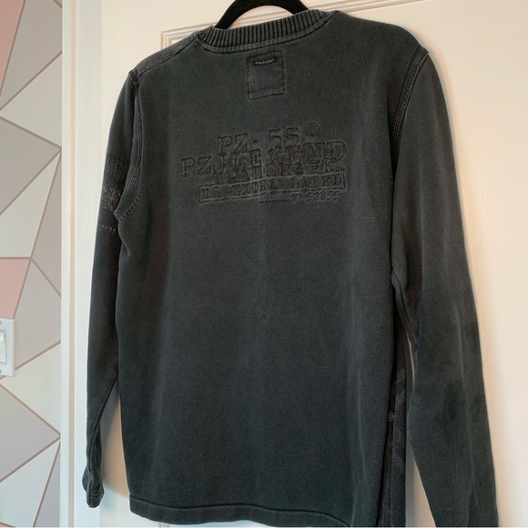 Vintage 90’s Grey Sweater Distressed Argyle Cotton Print Men’s size Medium - Picture 11 of 15